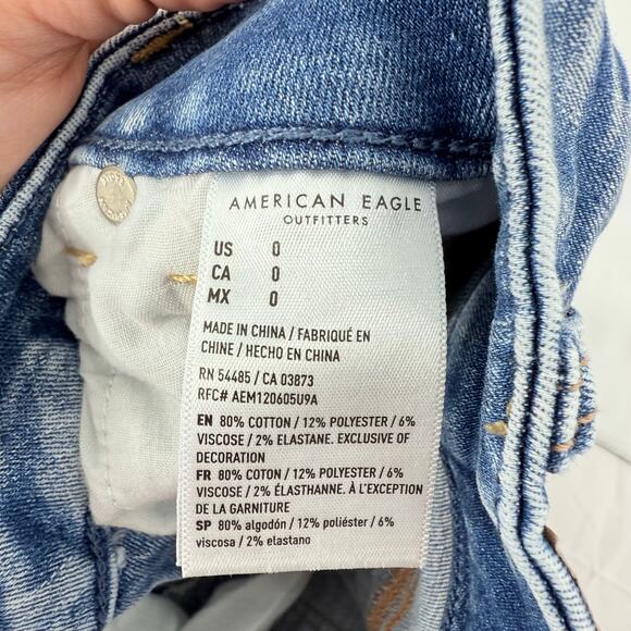 American Eagle Lot of 2 Distressed Denim Shorts Size 0 Stretch Hi-Rise Festival - Picture 9 of 10